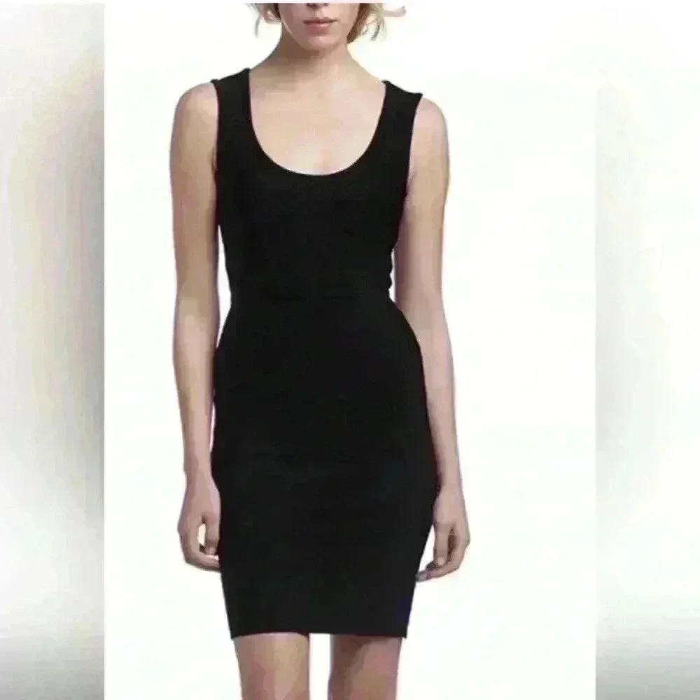 BCBGMaxazria Black Bodycon Compression Dress, size S